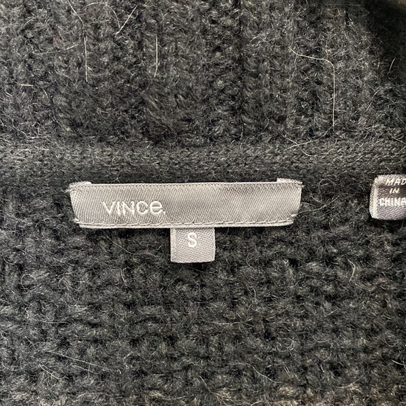 Vince Alpaca Wool Sweater cardigan gray open front - Picture 3 of 6